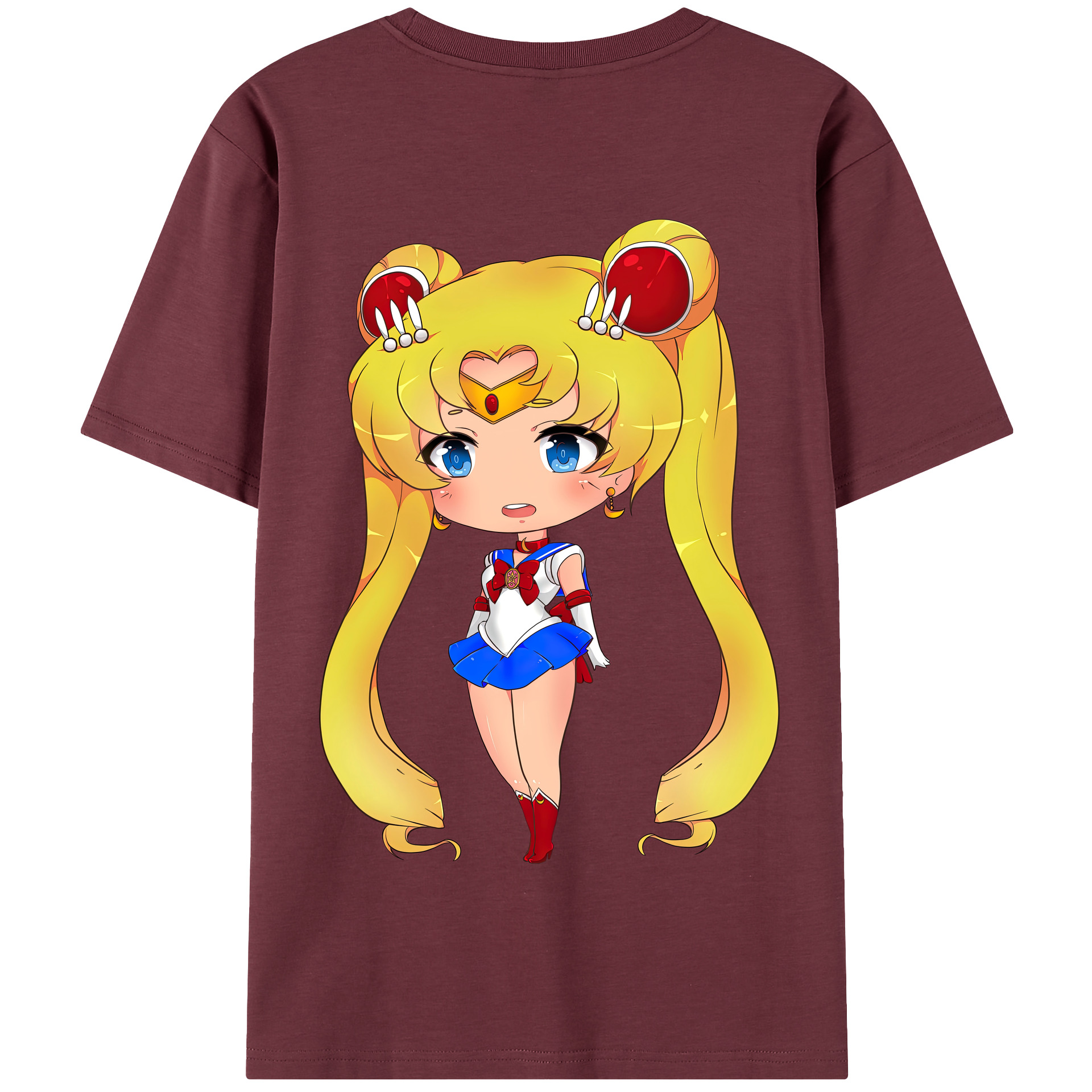 （画像用） 美少女戦士セーラームーン 月野 うさぎ つきの うさぎ Sailor Moon Tsukino Usagi 綿100％半袖Tシャツ（背面プリント）